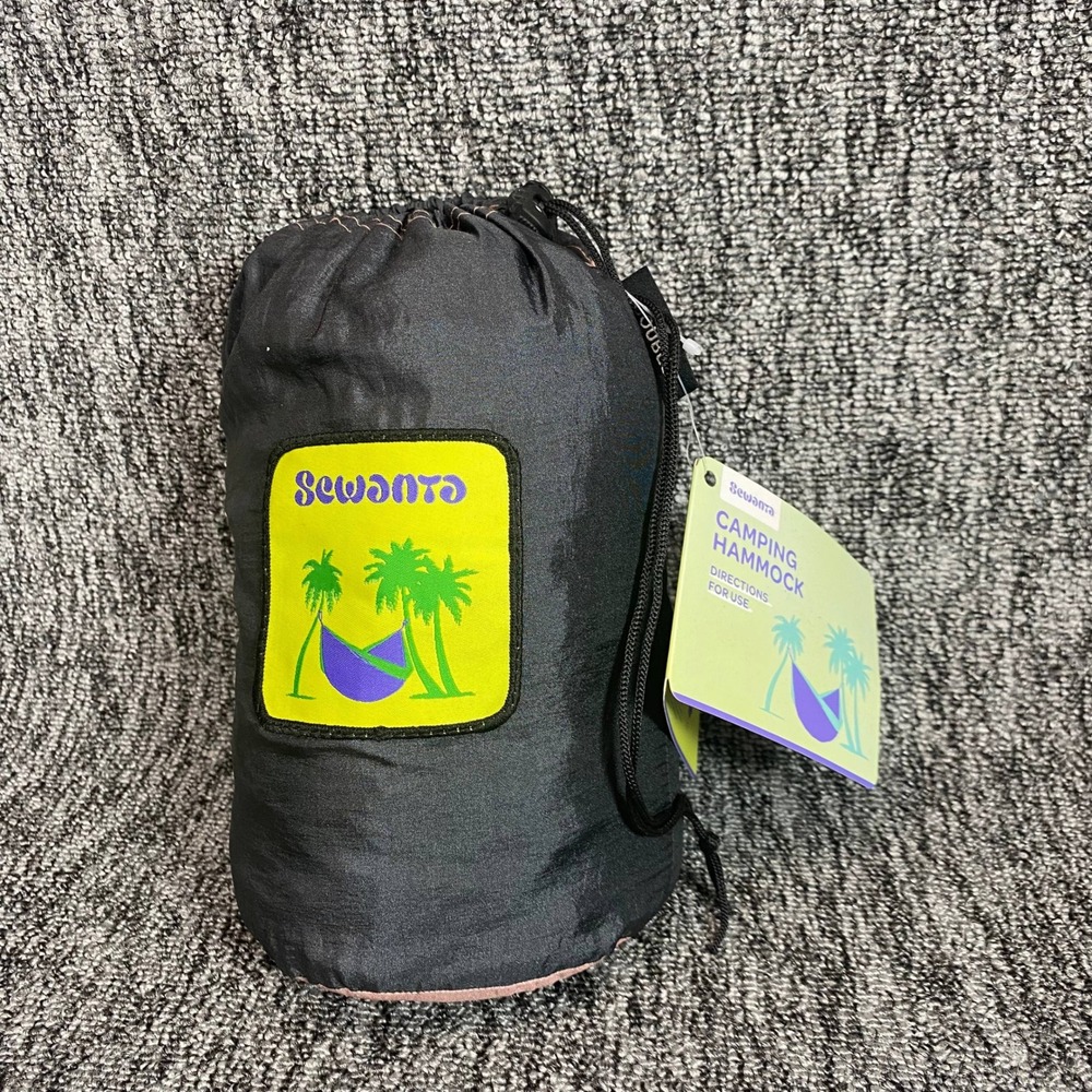 Sewanta Camping Hammock Unisex OS Black Purple Parachute Nylon Portable Outdoor